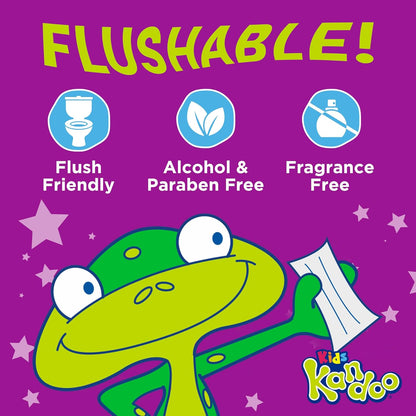 Kandoo Bacinilla enjuagable biodegradable para enseñar a niños y Toallitas húmedas con loción humectante Repuestos, Aroma a melón, 100 unidades (paquete de 6), 814521010055, 6, 6