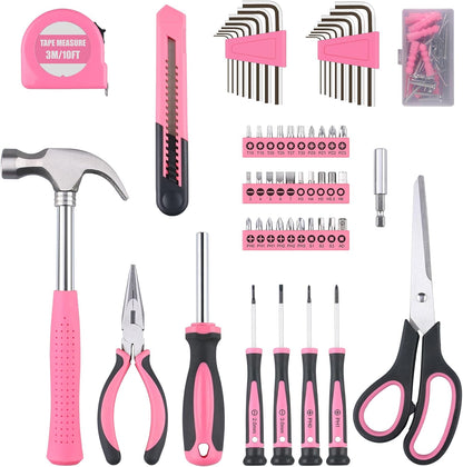 WINNER - Kit de herramientas de 150 piezas en color rosa para todo...