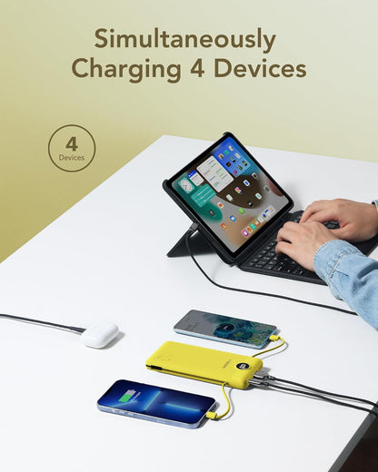 VEGER Cargador portátil con enchufe de CA integrado y cables, todo...
