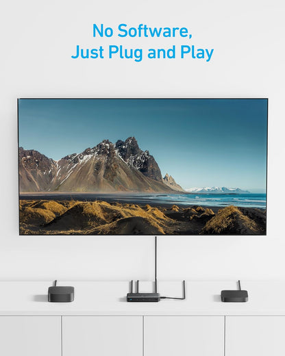 Anker Conmutador HDMI, Conmutador HDMI 4K@60Hz, 4 en 1 salida con acabado suave, compatible con HDR, 3D, Dolby, DTS, compatible con laptops, PC, Xbox, proyector (cargador y baterías del control remoto
