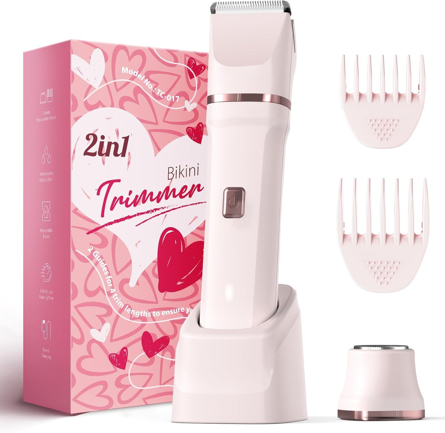Recortadora de bikini para mujer, maquinilla de afeitar eléctrica s...