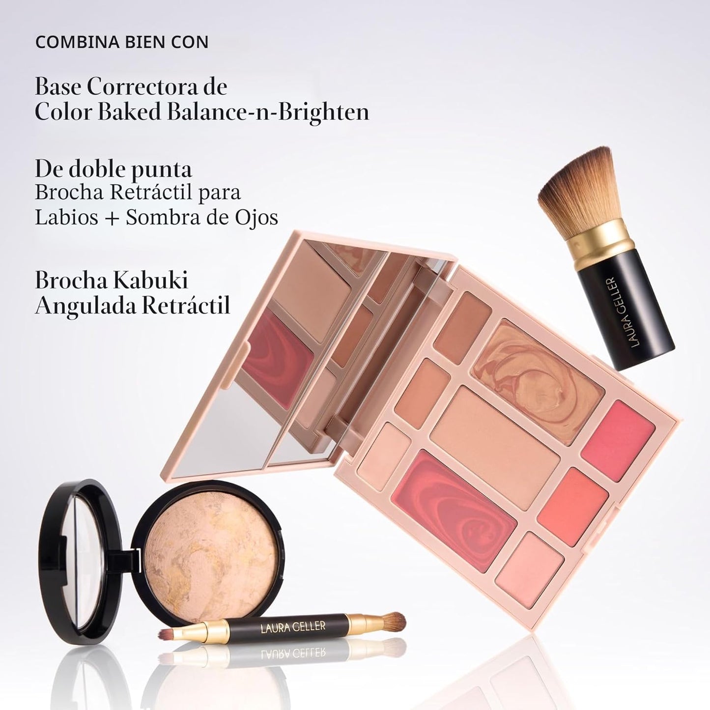 LAURA GELLER - Paleta de crema para rostro completo, lo mejor de la mejor, paleta de crema todo en uno para rostro, ojos y labios, maquillaje mezclable e hidratante hecho para pieles maduras