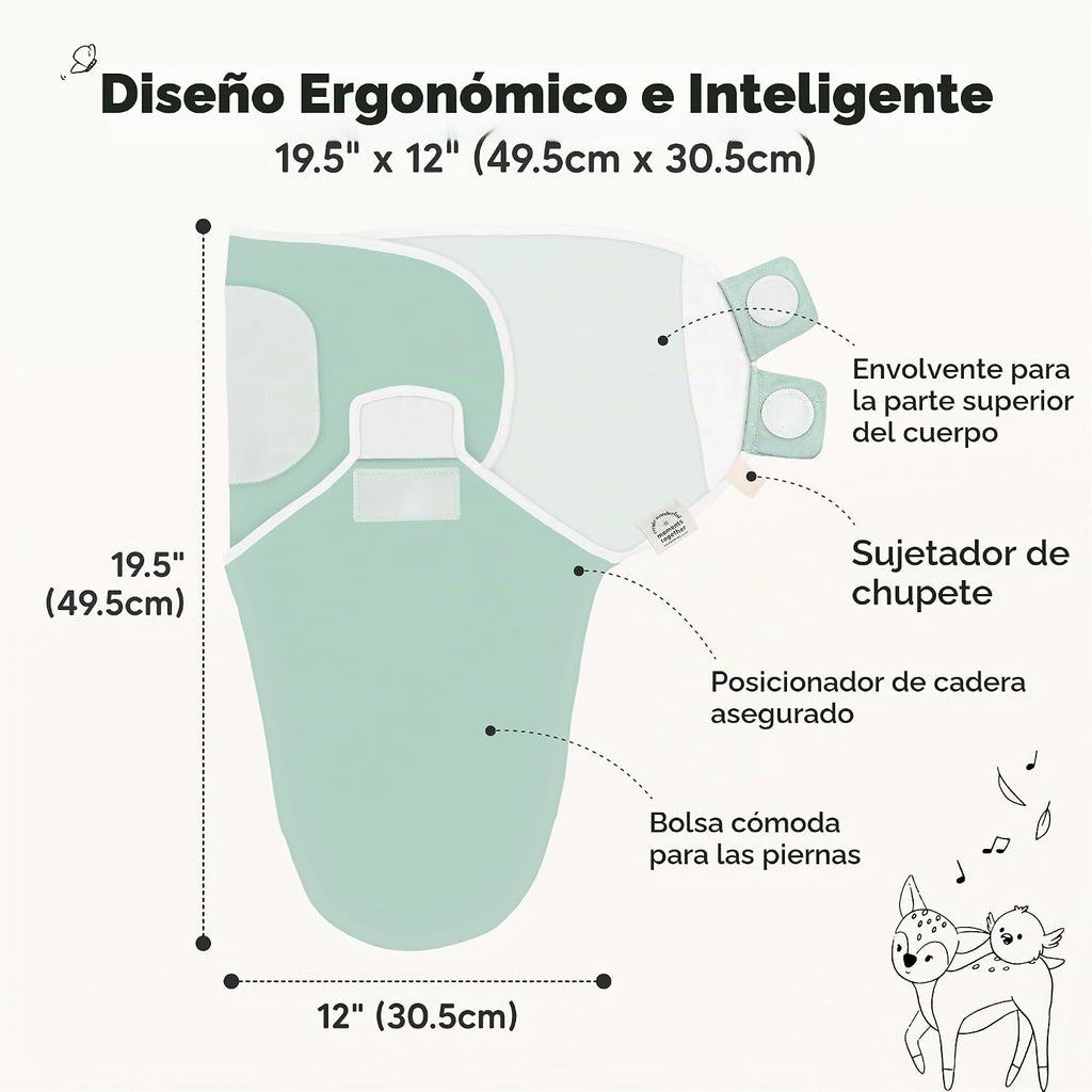 Paquete de 3 sacos de dormir envolventes orgánicos para bebé - Envo...