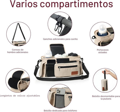 Momcozy - Organizador universal para cochecito con portavasos aisla...