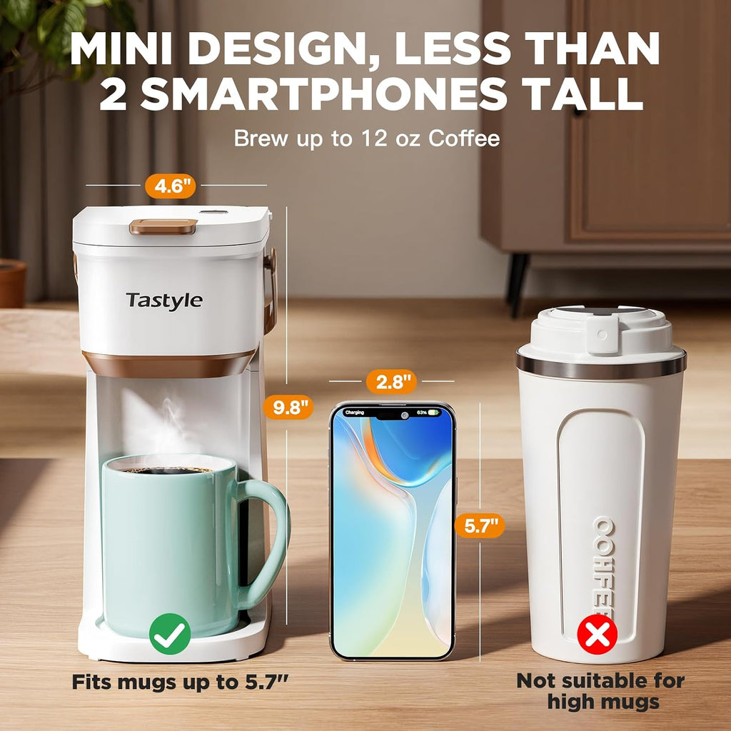 Tastyle Cafetera de Una Sola Porción de Una Taza, para Cápsulas K y...