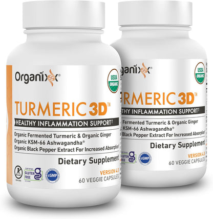 Organixx Suplemento orgánico de curcumina de cúrcuma USDA con Ashwa...