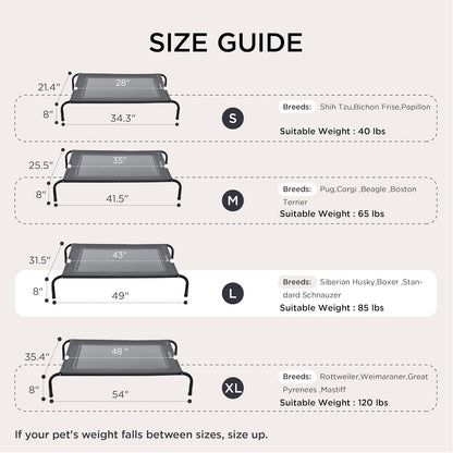 Bedsure - Cama elevada para perros, con patas antideslizantes, marc...