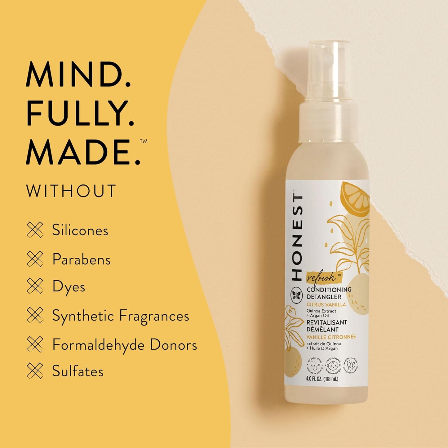 The Honest Company - Espray acondicionador desenredante, naranja du...