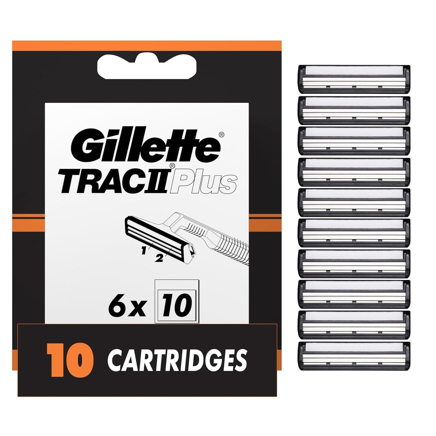 Gillette TRAC II Plus - Recargas de cuchilla de afeitar para hombre...
