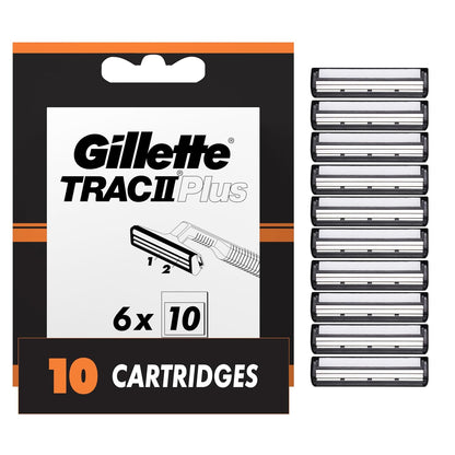 Gillette TRAC II Plus - Recargas de cuchilla de afeitar para hombre...