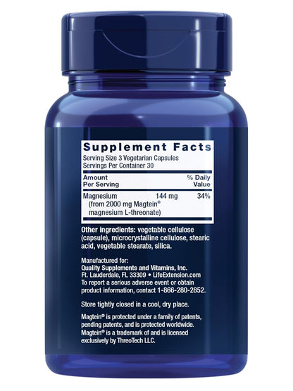 Life Extension Neuro-Mag Magnesio L-treonato, Salud de la Memoria,...