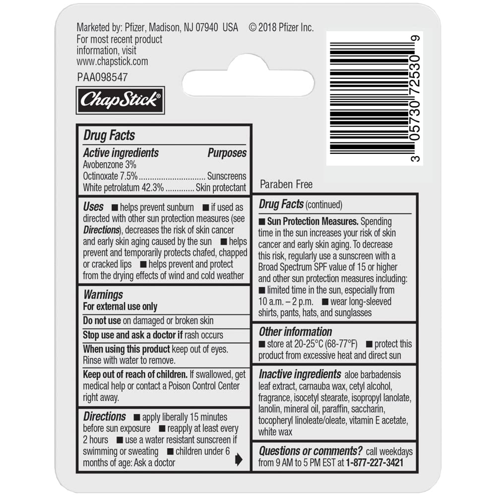 Bálsamo labial hidratante, de Chapstick (paquete de 3)