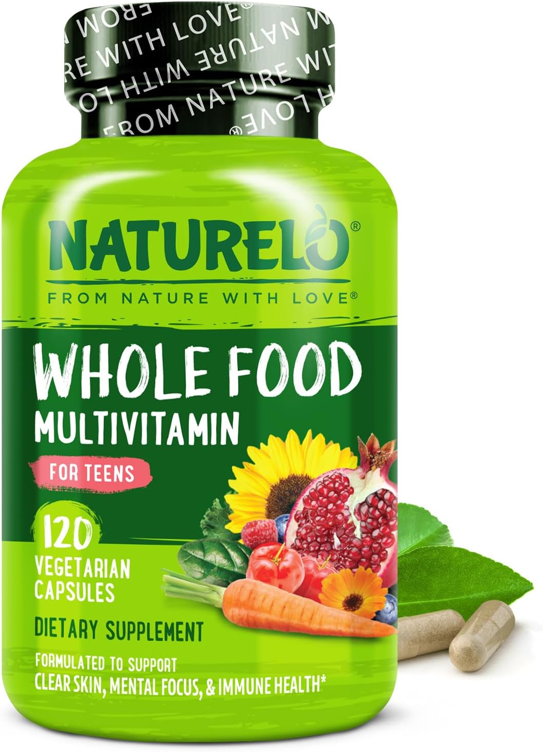 NATURELO Multivitaminas para Adolescentes Niñas\/Niños, 120 Cápsula...