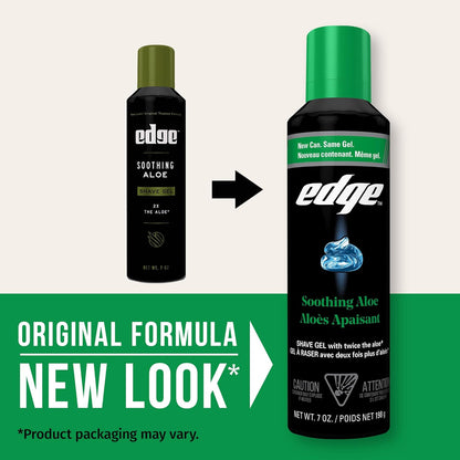 Edge Gel de afeitado para hombres, aloe calmante con dos veces el a...