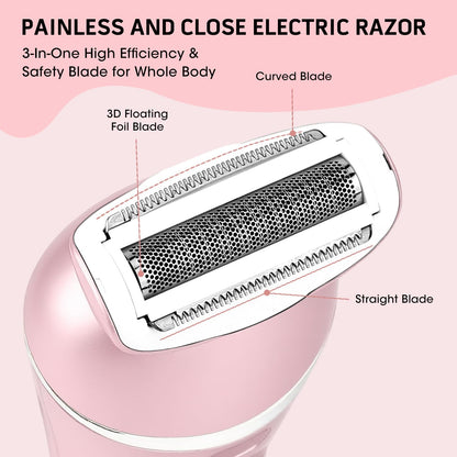 Afeitadoras eléctricas para mujer, kit de depilación 7 en 1 con dep...