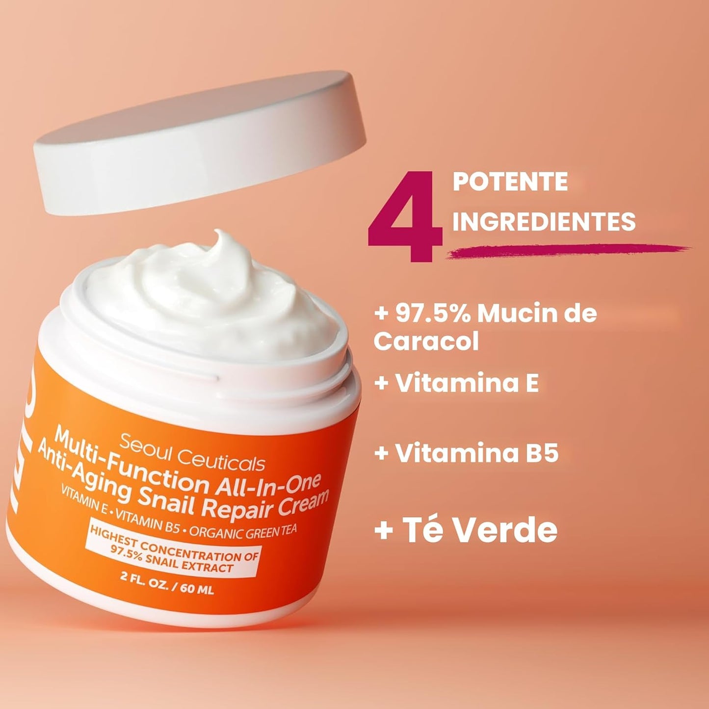 SeoulCeuticals Crema Hidratante de Mucina de Caracol 97.5% - Crema...