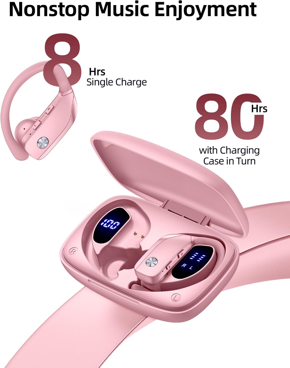 bmanl Auriculares Inalámbricos Bluetooth Audífonos Sobre la Oreja c...