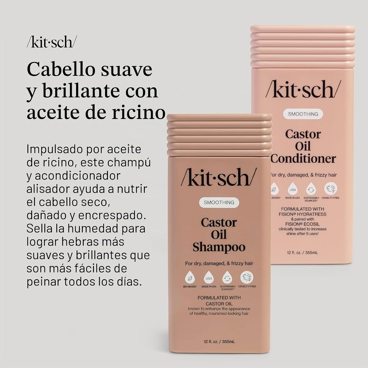 Juego de champú y acondicionador de aceite de ricino Kitsch y cuida...