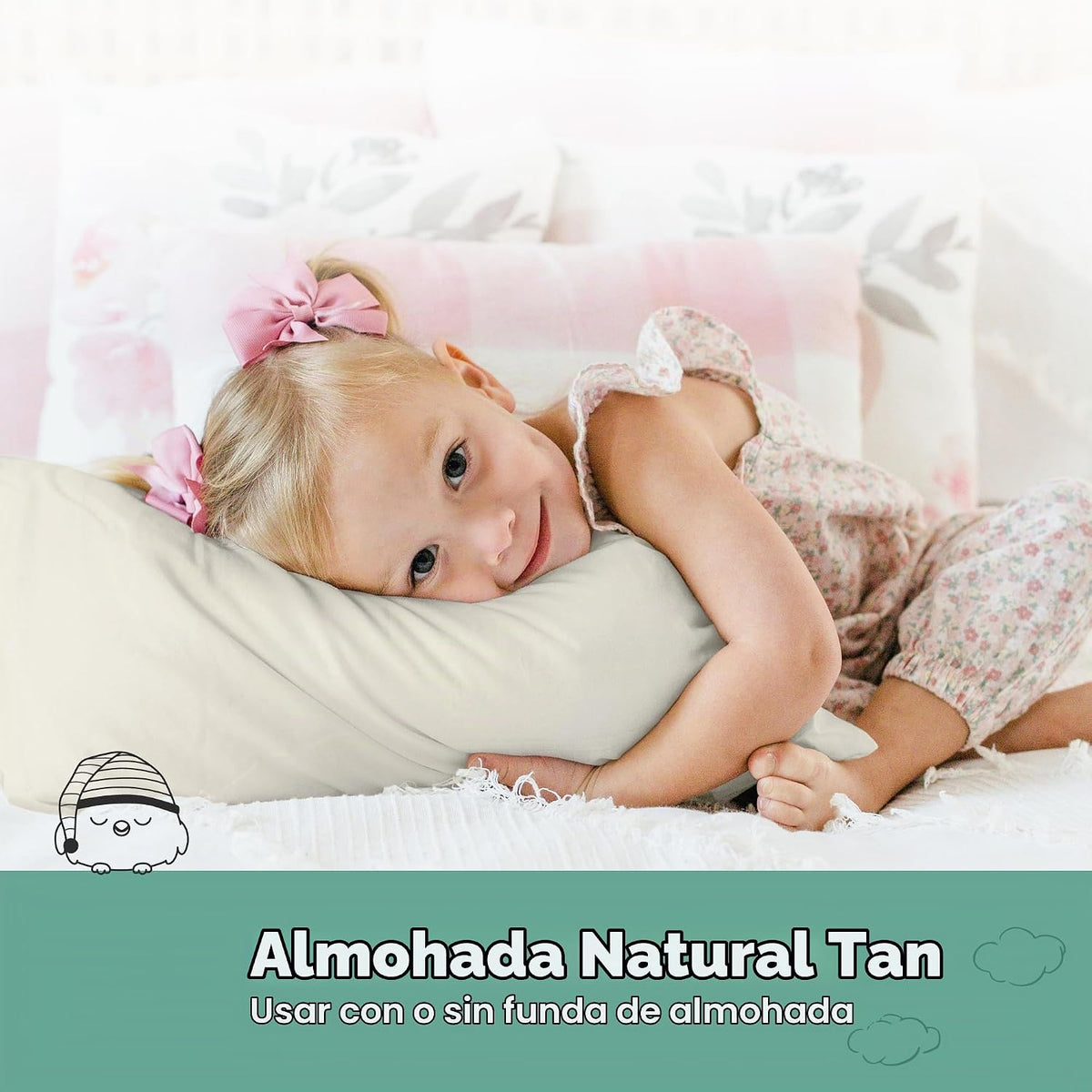 KeaBabies Paquete de 2 almohadas para niños de 2 años a 5,13 x 18 p...