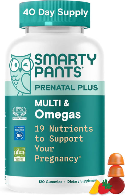 SmartyPants Gomitas multivitamínicas prenatales, Omega 3 (DHA\/EPA)...