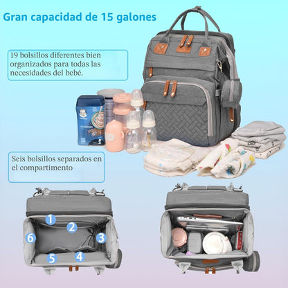 Jeryswet - Mochila para pañales con cambiador, impermeable, de gran...