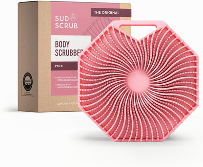 Sud Scrub® Exfoliante corporal de silicona antimicrobiana, cepillo...