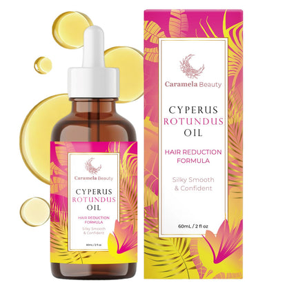 Aceite de Cyperus Rotundus Natural Caramela Beauty - 60ml de Aceite Natural de Cyperus Rotundus para Depilación, Hidratante y Calmante, Aceite de Cyperus para Reducir el Crecimiento del Vello Corporal