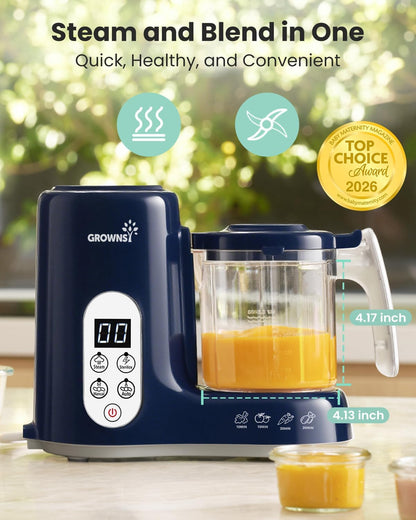 GROWNSY - Licuadora para comida de bebé con canasta de vapor, proce...