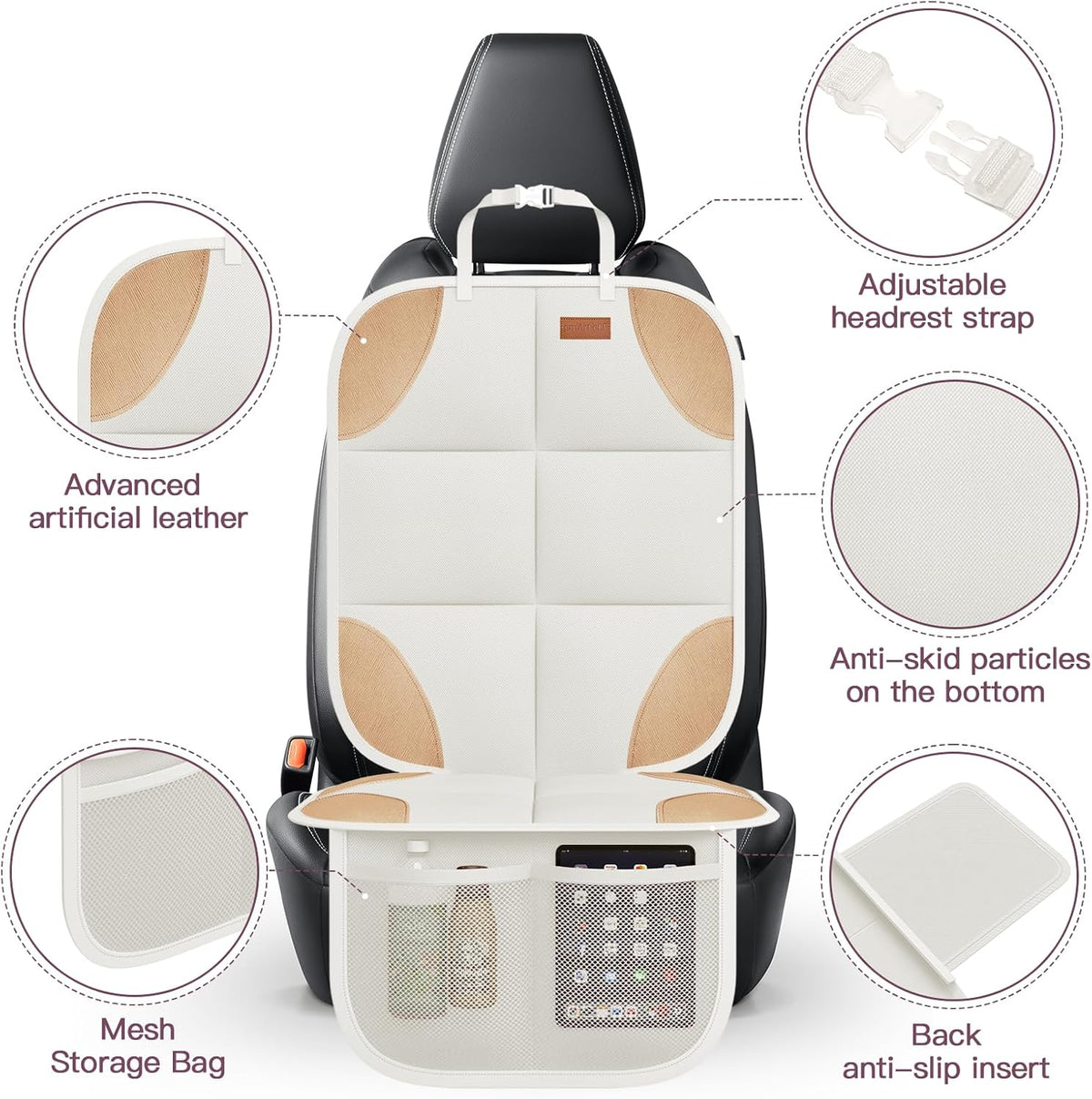 SMART ELF Paquete de 2 protectores de asiento de coche en caja de r...