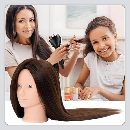 Cabeza de maniquí 80% cabello humano - 71 cm Maniquí de práctica pa...