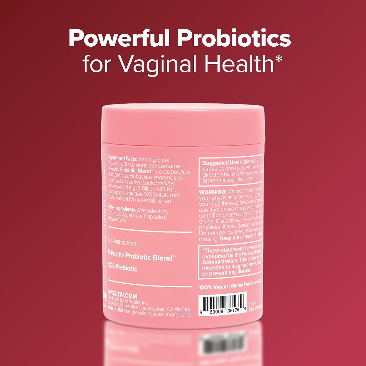 O Positiv URO - Probióticos vaginales para mujeres, equilibrio de p...
