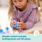 Melissa & Doug Blockables™ Town Snap and Play, mezcla y combina bloques de construcción de madera conectables, juguete para niños y niñas en edad preescolar (73 piezas)