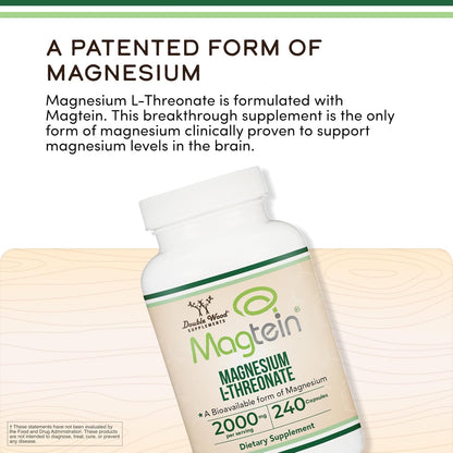 Magnesium L Threonate, Magteína 240 cápsulas \u2013 2,000 mg por po...