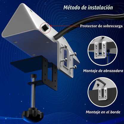 Regleta de alimentación de montaje en borde para mesita de noche co...