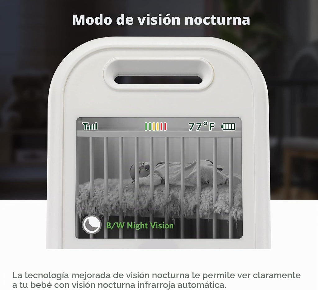 LeapFrog Monitor de bebé LF2423, sin WiFi, pantalla IPS, blanco | B...