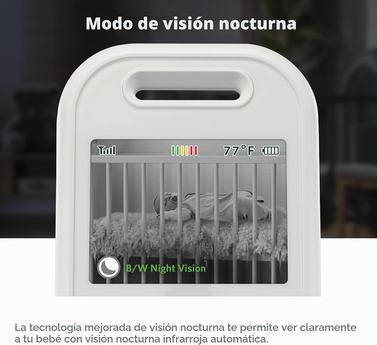 LeapFrog Monitor de bebé LF2423, sin WiFi, pantalla IPS, blanco | B...