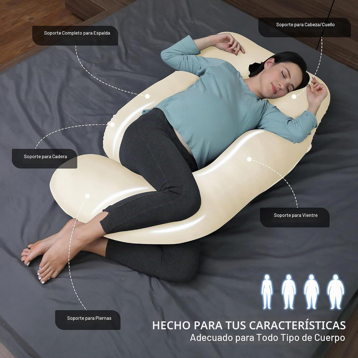MOON PARK - Almohadas de embarazo y maternidad de cuerpo completo p...