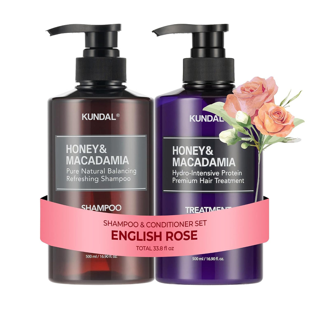 KUNDAL Juego de champú y acondicionador coreano, [rosa inglesa], ca...