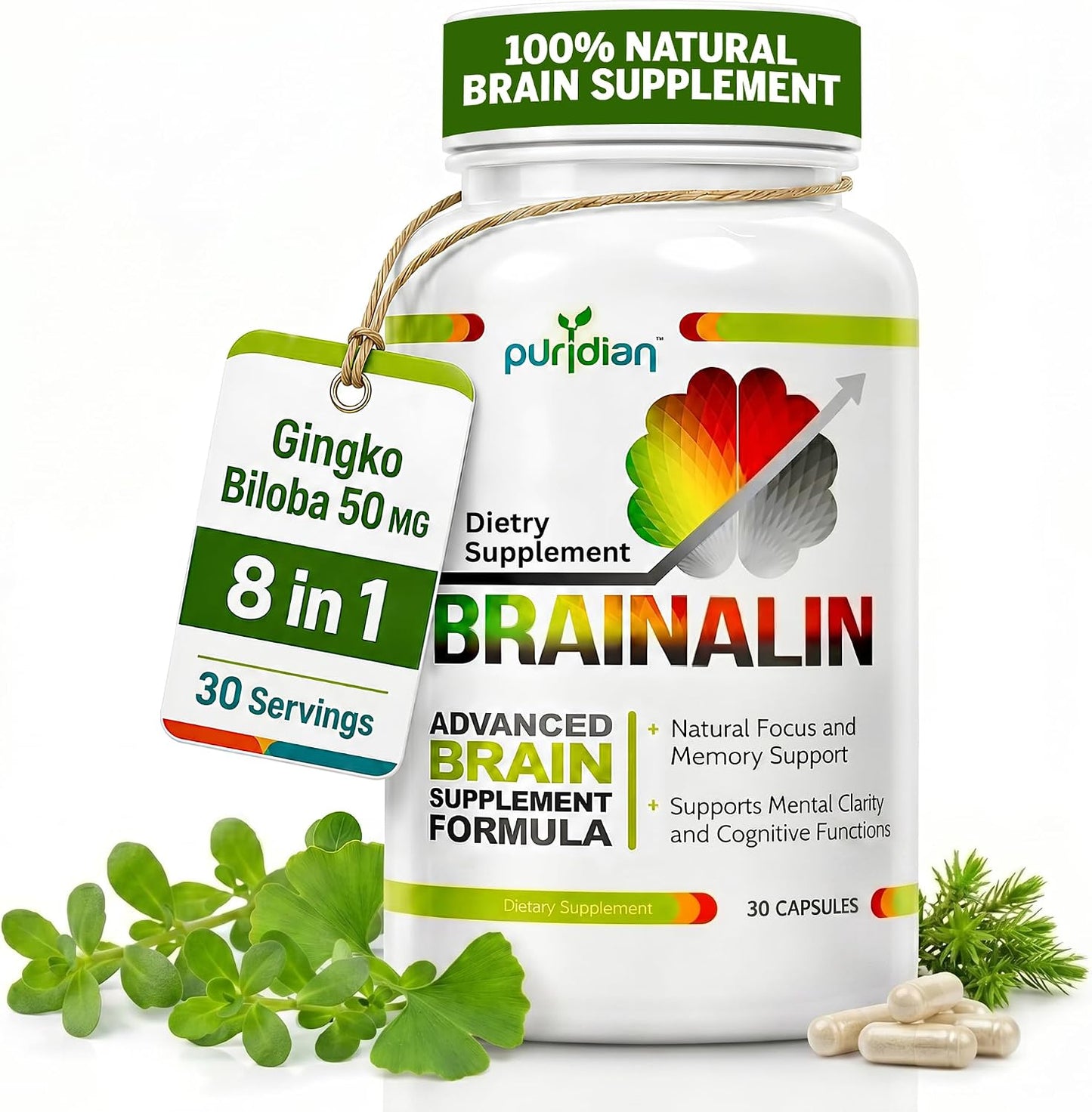 Vitaminas para el cerebro, memoria, atención y concentración. 100 %...