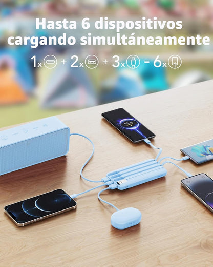 Cargador portátil Charmast con cables incorporados, banco de energí...