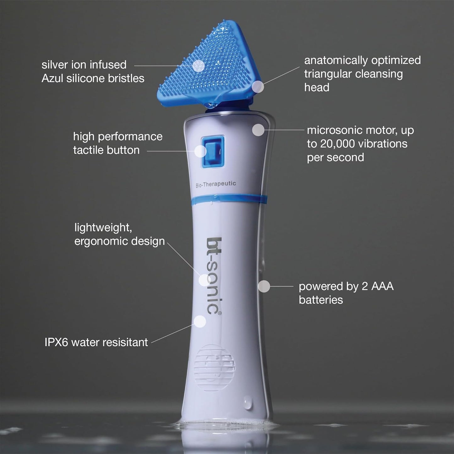 Bio-Therapeutic bt-Sonic Cepillo de limpieza facial, limpiador faci...