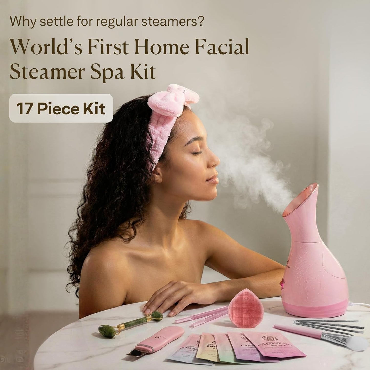 Vaporizador Facial Spa Regalos con 17 Herramientas de Cuidado de la...