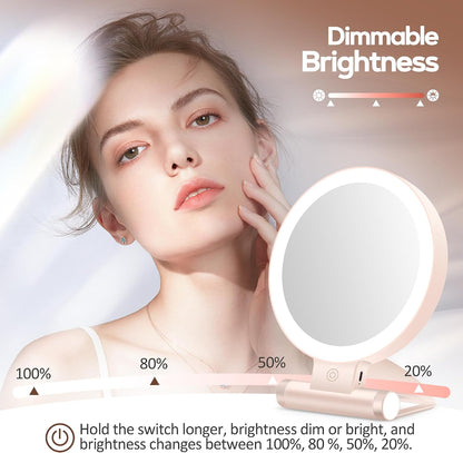 B Beauty Planet Espejo de aumento con luz 30X, espejo de maquillaje...