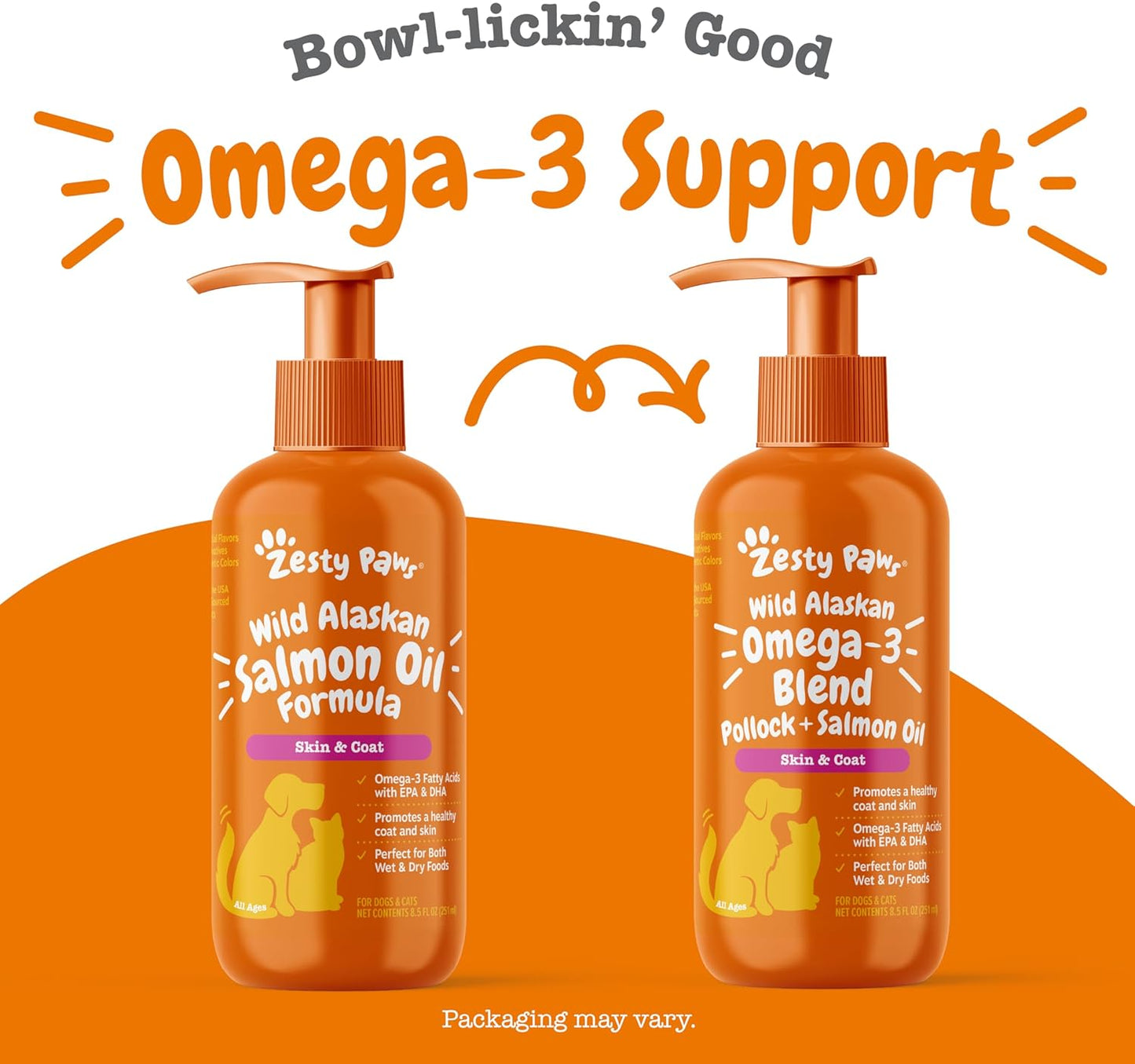Zesty Paws Wild Alaskan Omega-3 Blend Aceite de Abadejo + Aceite de...