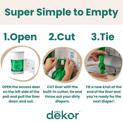 Set de regalo de cubo de pañales clásico EKO de Diaper Dekor, blanc...