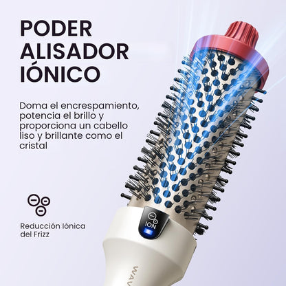 Wavytalk Cepillo térmico Blowout Boost, cepillo redondo calentado d...