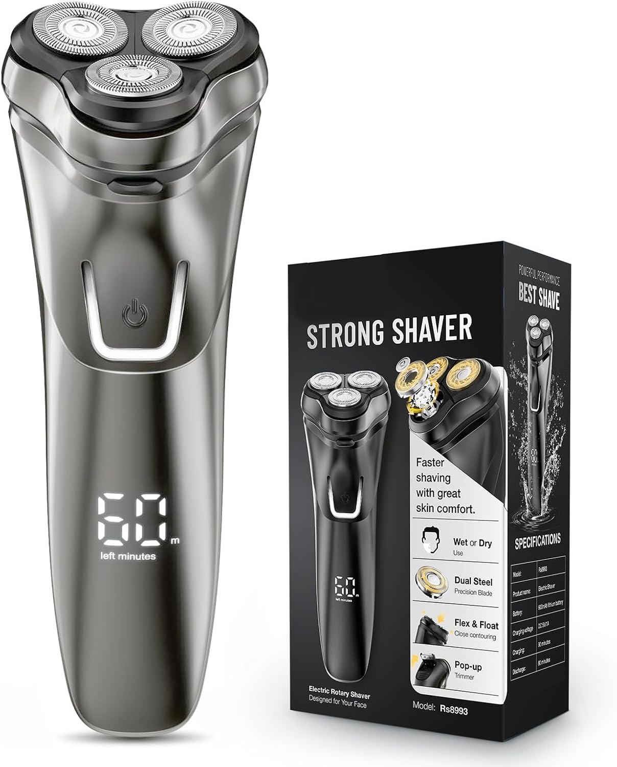 LONKEEN Maquinilla de afeitar eléctrica para hombres inalámbrica: 𝐒...
