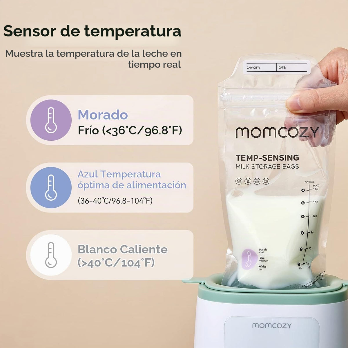 Momcozy Bolsas de almacenamiento de leche materna, bolsas de almace...
