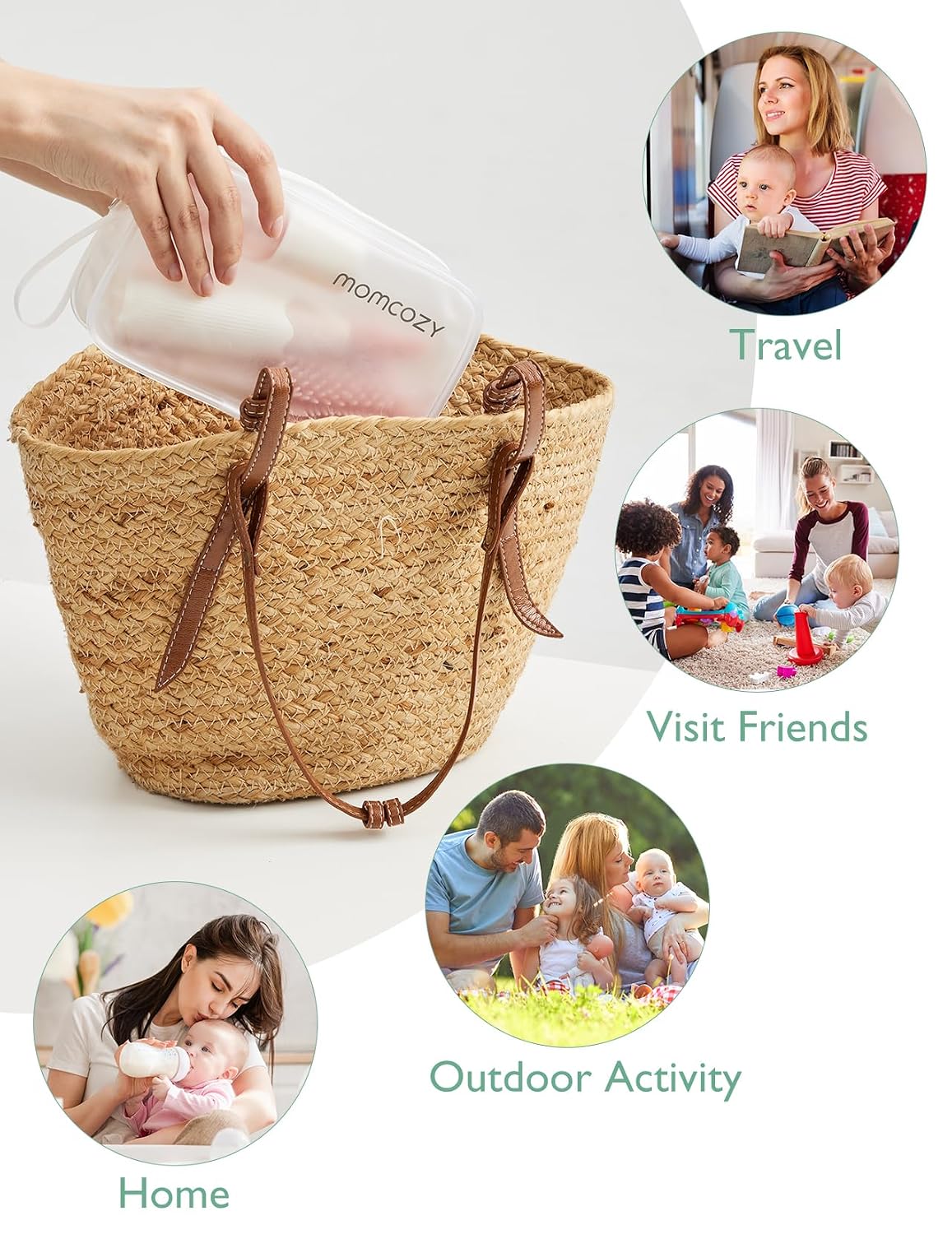 Momcozy Kit de biberones naturales y cepillo para biberones Momcozy...