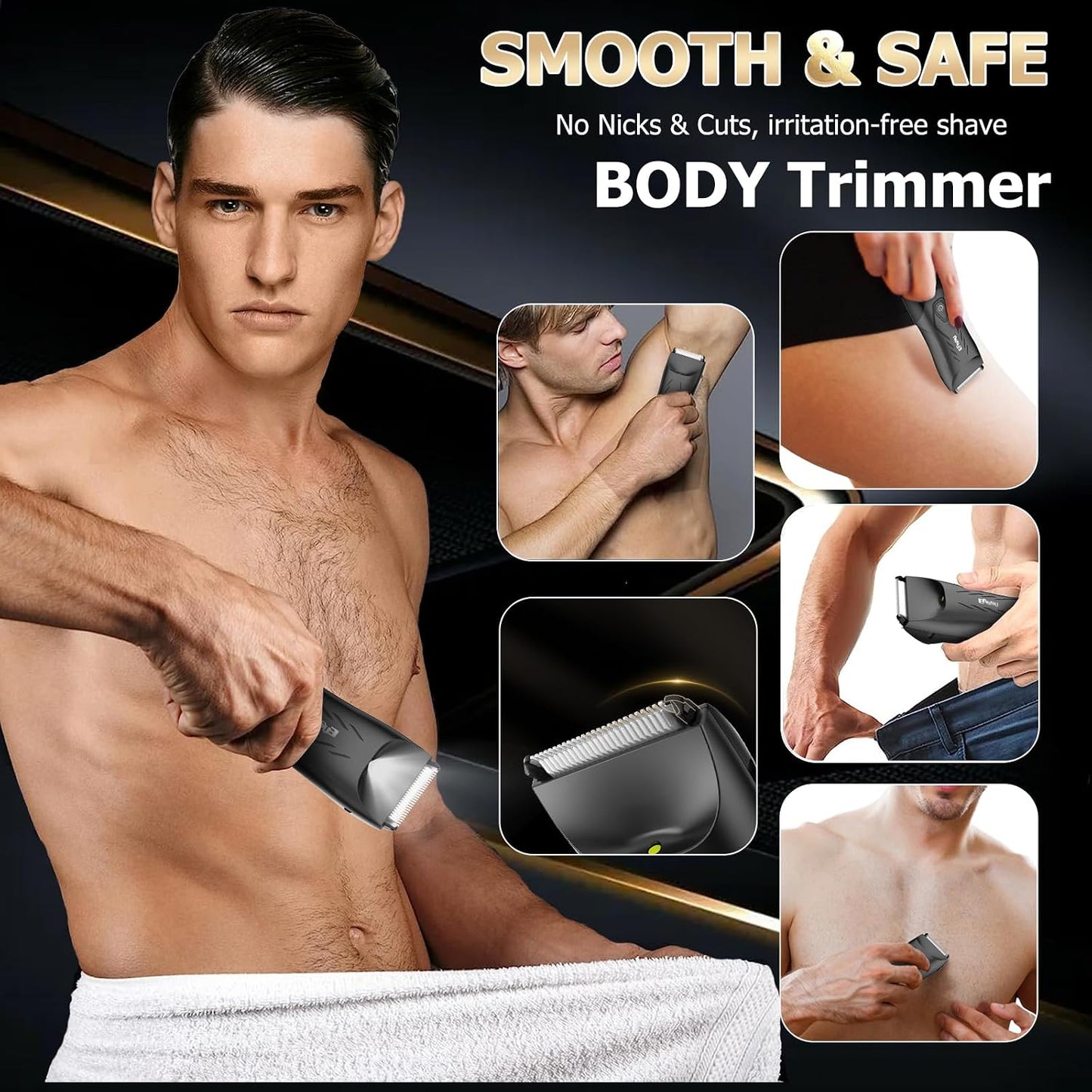 ENSSU Manscape - Recortadora de pelo corporal para hombres, recorta...